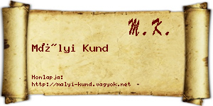 Mályi Kund névjegykártya